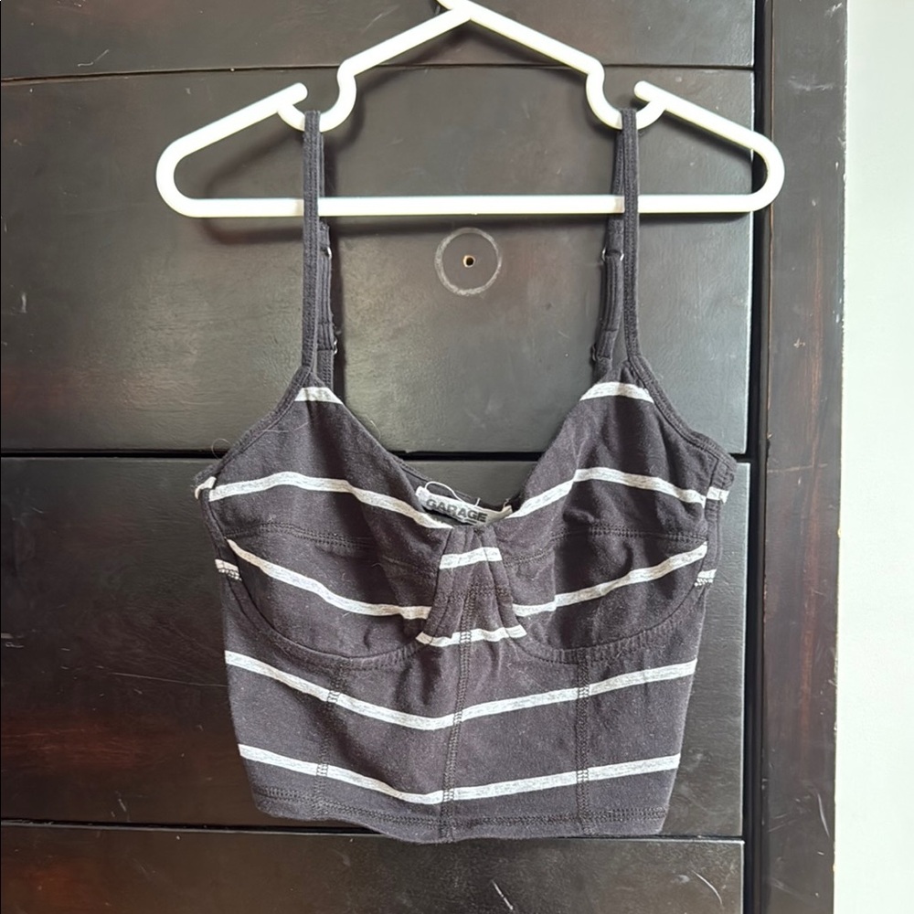 Striped Black and White Women's Top